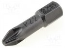 Screwdriver bit; Pozidriv®; PZ2; Overall len: 25mm; TORSION