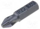 Screwdriver bit; Pozidriv®; PZ2; Overall len: 25mm