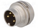 Connector: M16; male; for panel mounting,rear side nut,screwed
