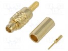 Plug; MMCX; male; 50Ω; soldering,crimped; for cable; teflon