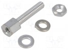 Set of screws for D-Sub; Thread len:14.2mm; Thread: UNC4-40