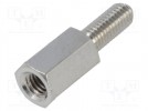 Tulejka dystansowa gwintowana; 8mm; Gwint wew: M3; Gwint zew: M3