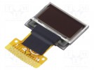 Display: OLED; grafisch; 0,49"; 64x32; Abm: 14,5x11,6x1,26mm; weiss