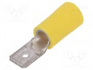 Konektor: płaski; 6,3mm; 0,8mm; męski; 2,5÷6mm2; zaciskanie; żółty