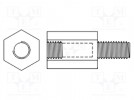 Screwed spacer sleeve; hexagonal; polyamide; M2,5; M2,5; L: 18mm