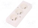 Connector: AC supply; splitter; Layout: 2P+PE; white; 250VAC; 16A