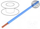Przewód; TLY; linka; Cu; 0,124mm2; PVC; niebieski; 150V; 500m