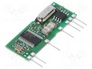 Modul: RF; AM-Empfänger; AM,ASK; 433,92MHz; -113dBm; 5VDC; 7,5mA