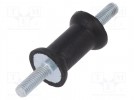 Vibration damper; M6; Ø: 20mm; rubber; L: 30mm; Thread len: 18mm