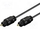 Cable; Toslink plug, both sides; 0.5m; Wire dia:2.2mm