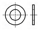 Washer; round; M3,5; D=8mm; h=0.5mm; steel; Plating: zinc; DIN: 125A