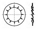 Washer; internally serrated; M4; D=8mm; h=0.5mm; spring steel