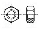 Nut; hexagonal; M5; brass; Pitch:0,8; 8mm; BN:504; DIN:934; ISO:4032