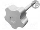Pokrętło; Ø: 32mm; Gwint zew: M6; 50mm; H: 23mm; technopolimer PP