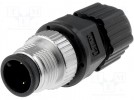 Verbindung: M12; männlich; PIN:3; gerade; für Kabel; Stecker; Löten