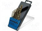 Drills; Ø:2 mm,3 mm,4 mm,5 mm,6 mm,8 mm; Pcs:6