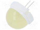 LED; 20mm; yellow; 650÷3000mcd; 120°; Front: convex; 5.8÷6.7V