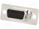 D-Sub; PIN: 9; Stecker; weiblich; Drehkontakte; Löten; vergoldet