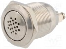 Przełącznik: buzzer; IP50; Wypr: konektory 2,8x0,5mm; Otw: Ø19mm