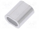 Tulejka zaciskowa; aluminium; do lin; Øliny: 3mm; L: 11mm