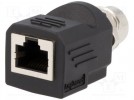 Adapter; RJ45 socket, M12 female socket; PIN:4; straight; max5mm