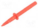 Probe tip; 32A; red; Socket size: 4mm; Plating: nickel plated; 20mΩ
