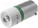 LED lamp; green; BA9S; 230VAC
