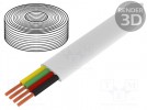 Wire: telecommunication cable; stranded; white; 100m; 0÷60°C