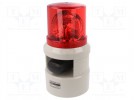 Sygnalizator: świetlno-dźwiękowy; 24VDC; Kolor: czerwony; IP54