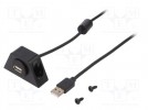 Przedłużacz; USB A gniazdo; 0,6m; USB 2.0