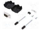 D-Sub; PIN: 9; plug; male; soldering; for cable; black