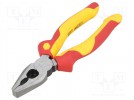 Pliers; insulated,universal; for voltage works; steel; 180mm