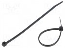 Cable tie; L: 100mm; W: 2.5mm; polyamide; 80N; black; Ømax: 21mm