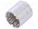 Klucz; nasadka dwunastokątna; 12mm; 1/4"; stal chromowo-wanadowa