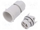 Złącze: zasilające AC; zacisk śrubowy; męskie; 9÷12mm; 1÷2,5mm2