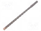 Wiertło; do betonu; Ø: 8mm; L: 210mm; metal; węglik spiekany
