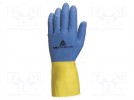 Protective gloves; Size: 6/7; yellow-blue; latex; DUOCOLOR VE330