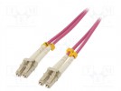 Fiber patch cord; OM4; LC/UPC,both sides; 1m; LSZH; pink