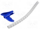 Spiral wrapping; ØBundle : 16mm; polypropylene; light grey; L: 2m