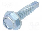 Wkręt; do metalu; z kołnierzem; 5,5x16; Łeb: sześciokątny; 8mm