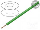 Wire; TDY; solid; Cu; 0.2mm2; PVC; green; 150V; Package: 500m