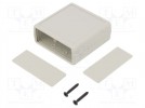 Obudowa: z panelem; X: 66,5mm; Y: 66,5mm; Z: 28mm; ABS; jasnoszary