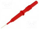 Probe tip; 1A; 600V; red; Socket size: 4mm; Overall len: 92mm