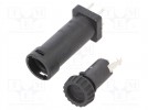 Fuse holder; cylindrical fuses; THT; 5x20mm; -40÷85°C; 10A; black