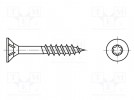 Wkręt; do drewna; 4x40; Łeb: stożkowy; Torx®; TX20; stal hartowana