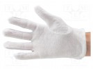 Schutzhandschuhe; ESD; L; Eigenschaften: ablenkend; weiss; <10GΩ