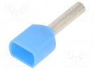Tip: bootlace ferrule; 0.75mm2; crimped; for cable; tinned; blue