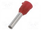 Tip: bootlace ferrule; 1.5mm2; crimped; for cable; insulated; red