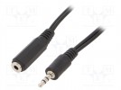 Kabel; Jack 3,5mm 3pin gniazdo,Jack 3,5mm 3pin wtyk; 1,5m; PVC