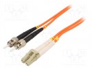 Fiber patch cord; OM2; LC/UPC,ST/UPC; 1m; Optical fiber: 50/125um